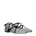 Jimmy Choo Astoria Women's Silver Glitter Ballet Flats