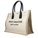 Saint Laurent Handbag Rive Gauche Women Fabric Beige/Black