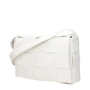 Bottega Veneta Women's Cassette Crossbody Bags White/Silver Leather
