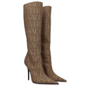 ヴェルサーチ レディースs ブーツ生地 ベージュ/ブラウン