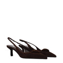 Prada Women's Sandals Brown Suede/Testa Di Moro