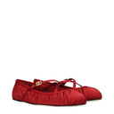 Damskie baletki Dolce&Gabbana satynowo-czerwone/rubinowe