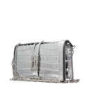 Versace Women's Silver Leather Crossbody Bag