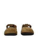 Miu Miu Ruched Leather Ballet Flats Women's Green/Olive