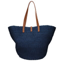 Saint Laurent Women's Shoulder Bag Blue/Brown Raffia