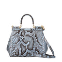Dolce&Gabbana Sicily Medium Women's Handbag Sky Python Leather/Sugar Paper