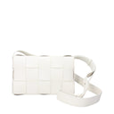 Bottega Veneta Women's Cassette Crossbody Bags White/Silver Leather