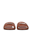 Damskie klapki i chodaki Alexander Mc Queen Brown Leather Arc