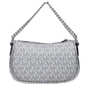 Michael Kors Carmela Handbag For Women Silver Fabric