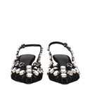 The Attico Grid Sandals Women Suede Black