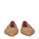 Amina Muaddi Barbara Fabric Ballerina Shoes Women Beige