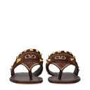Valentino Garavani Women's Flip Flops Suede Brown/Dark Chocolate