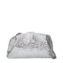 Bottega Veneta Damens Silberne Lederpochette