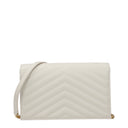 Saint Laurent Cassandre Crossbody Bag Women Beige/Light Cream Leather