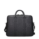 Gucci Men's Jumbo Work Bag Black Leather