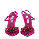 Aquazzura Crystal Margarita Sandals Women Satin Fuchsia/Orchid