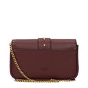 Pinko Love Crossbody Bags Women Leather Red/Burgundy