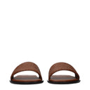 Fendi Men's Slides And Clogs Brown/Leather Leather