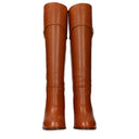 Gucci Elizabeth Mujers Botas Piel Marrón/Cognac