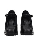 Max Mara Mary Jane Heels Black Leather