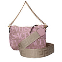 Versace Women's Hobo Handbag Fabric Pink/Beige