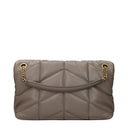 Saint Laurent Puffer Shoulder Bag Women Leather Grey/Mole