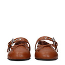Miu Miu Ballerine Women Leather Brown/Cognac