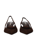 Prada Women's Sandals Brown Suede/Testa Di Moro