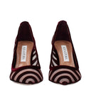 Aquazzura Women's Transparent Velvet/Merlot Décolleté