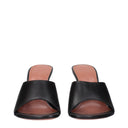 Amina Muaddi Taylor Sandals Women Leather Black