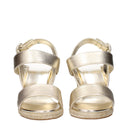 Prada Mujers Sandalias de cuero dorado/pirita