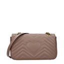 Gucci Marmont Small Shoulder Bag For Women In Pink Leather.