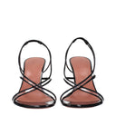 Amina Muaddi Lena Sandals Women's Patent Leather Black