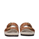 Valentino Garavani Slides And Clogs Women's Leather Brown/Almond