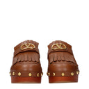 Valentino Garavani Slides And Clogs Women's Leather Brown/Tobacco