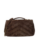 Saint Laurent Loulou Women's Shoulder Bag Suede Brown/Coffee