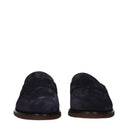 Brunello Cucinelli Men's Suede Blue Loafers