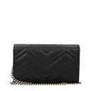 Gucci Marmont Pochette Women's Leather Black
