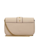 Pinko Love Women's Crossbody Bags Beige Leather