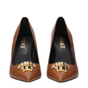 Versace Brown Leather Women's Low Cut Shoes
