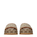 Gucci Women's Fabric Beige Slippers And Clogs