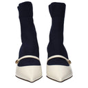 Jimmy Choo Carolyn Women's Ankle Boots Fabric Blue/Milk