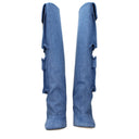 L'Attico Siena Donne's Stivali Tessuto Blu Cielo/Denim