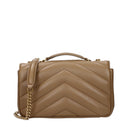 Saint Laurent Women's Loulou Shoulder Bag Brown/Light Tan Leather
