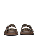 Fendi Slippers And Clogs Men Fabric Brown/Black