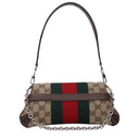 Gucci Horsebit Chain Shoulder Bags For Women Fabric Beige/Brown