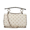 Valentino Garavani Women's Rockstud Spike Handbag Beige/Light Ivory Leather