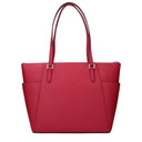 Michael Kors Charlotte Women's Shoulder Bag Leather Red/Dark Raspberry