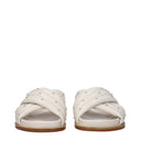 Fabiana Filippi Slippers And Clogs Women's Leather Beige/Ivory
