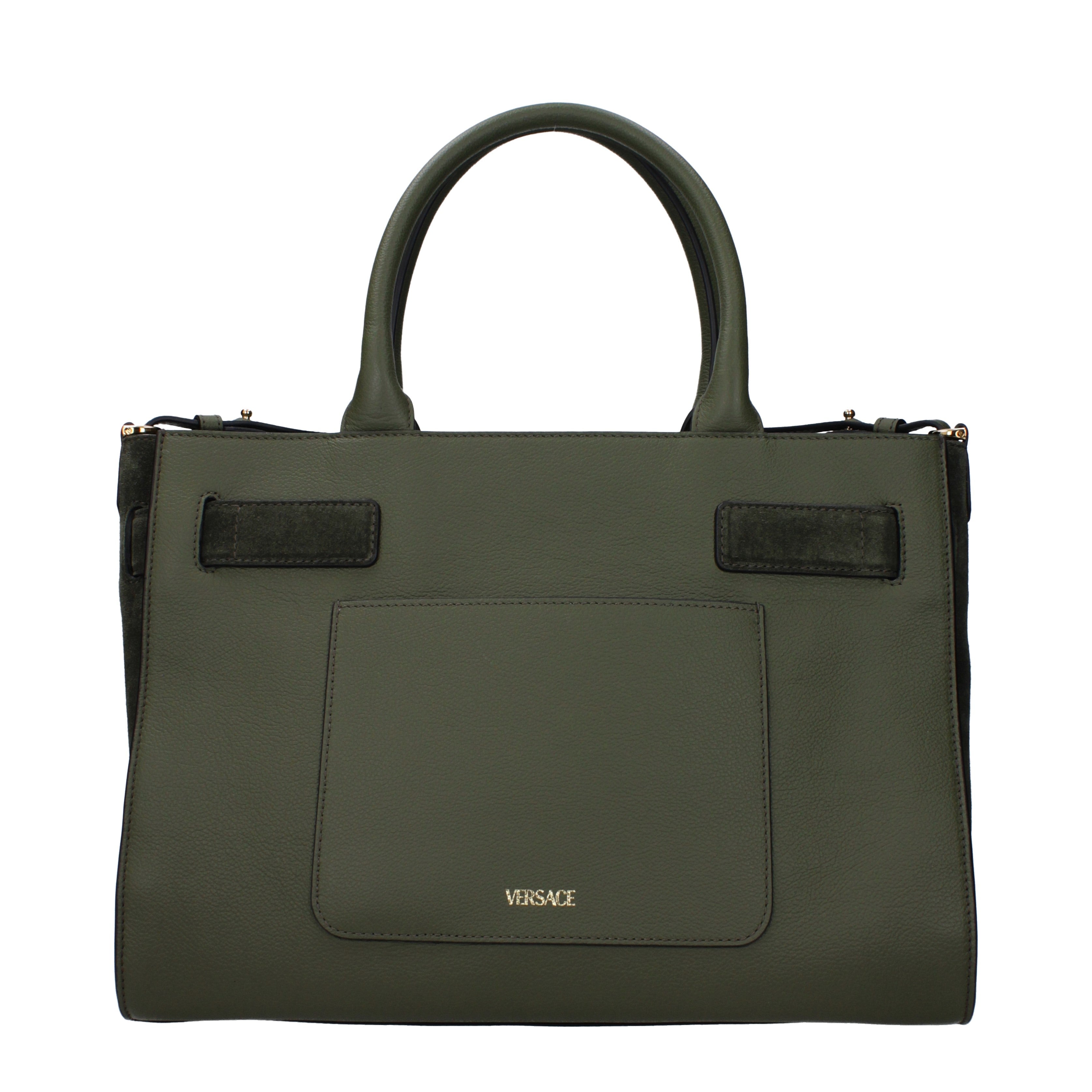 Versace Damens Handtaschen Grün/Oliv Leder